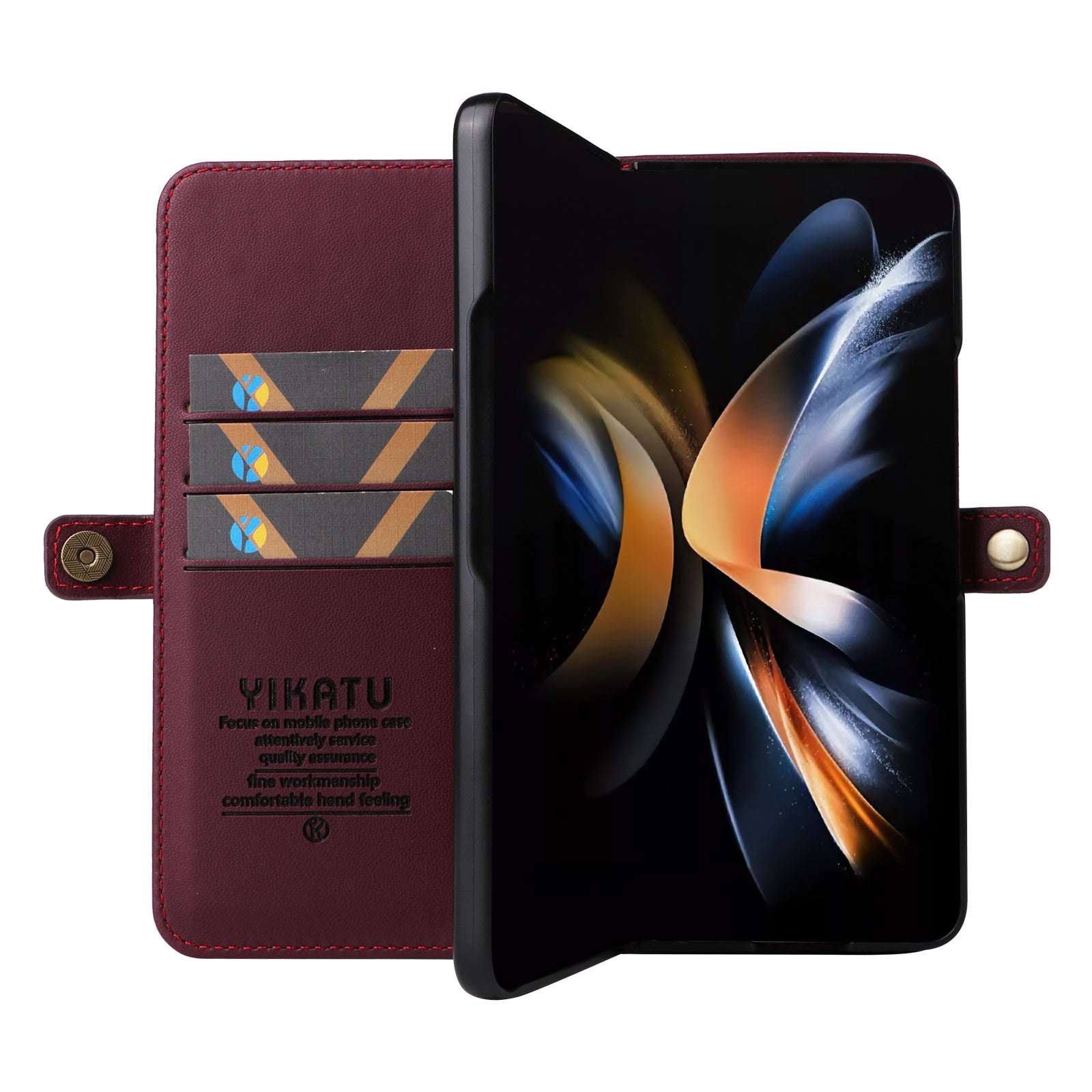 YIKATU YK- 001 for Samsung Galaxy Z Fold6 5G Case PU Leather Strong Magnetic Flip hone Cover - Wine Red YIKATU YK- 001 for Samsung Galaxy Z Fold6 5G Case PU Leather Strong Magnetic Flip hone Cover - Wine Red